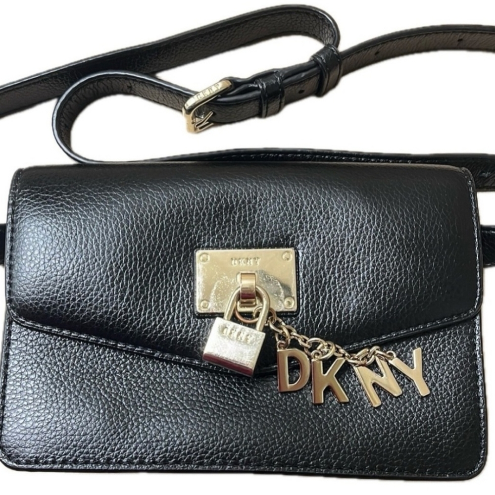 DKNY Black Leather Crossbody Bag